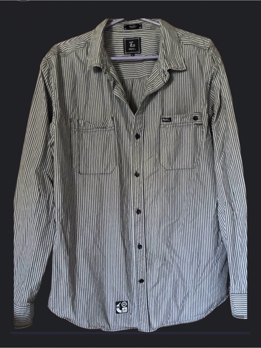 LRG "Lng Wovens" Striped Long Sleeve Button Down Shirt - Men's XL